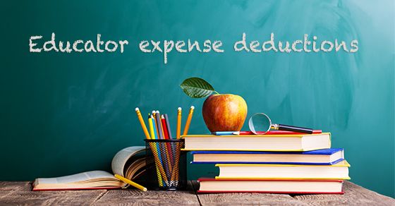 Educator Expenses: Image of a stack of school books and a cup of pencils